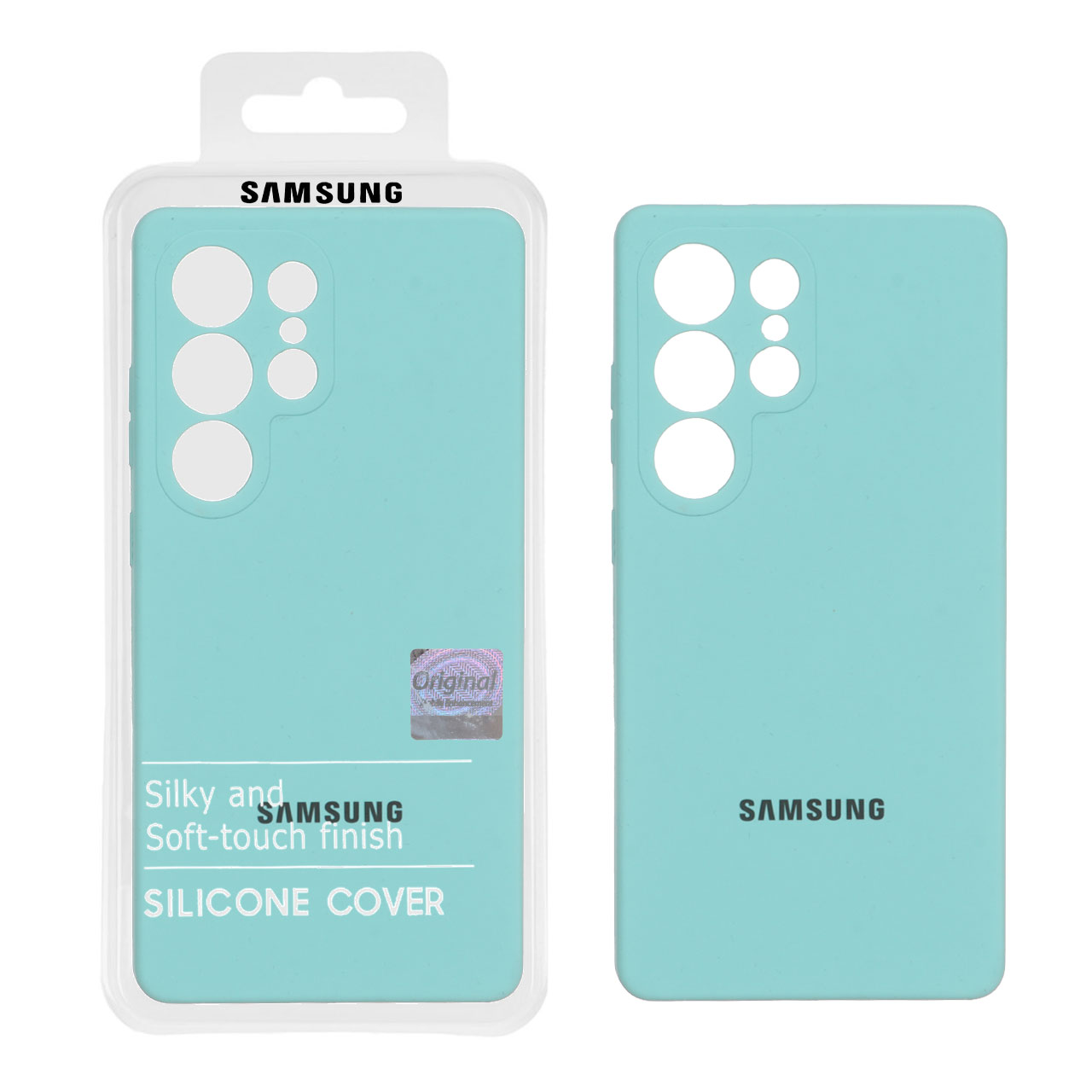 قاب سیلیکونی پاک کنی اورجینال Master Quality مدل Samsung Galaxy S25 Ultra - سبزآبی (پک دار)